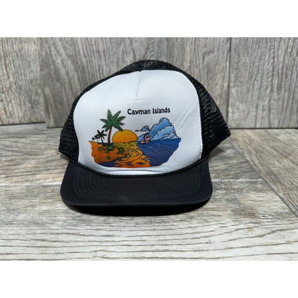 Accessories - Vintage Cayman Islands Rope Trucker Mesh Back Snapback Hat 90s Y2K